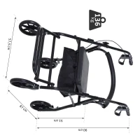 HOMCOM Adjustable Metal Rollator For The Old Foldable Drive Medical Wheelchair W/ Bag(m-3)