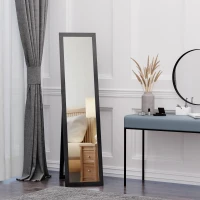 HOMCOM Full Length Mirror Floor Standing or Wall-Mounted, Rectangle Dressing Mirror for Bedroom, Living Room, Black(m-2)