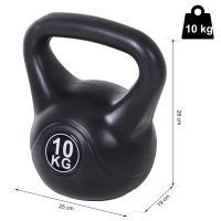 HOMCOM 10kg Fitness Kettlebell Weight PVC Frame With Sand Weightlifting Tools Smooth Grip Noise Reduction(m-3)