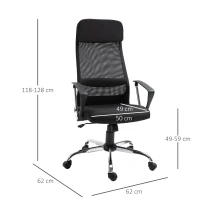 Vinsetto Office Chair Linen Mesh Fabric High-Back Black(m-3)