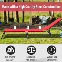 Outsunny 3-Position Reclining Beach Chair Chaise Lounge Folding Chair with Comfort Ergonomic Design,Wine Red(m-5)