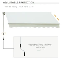 Outsunny 10' x 8' Manual Retractable Sun Shade Patio Awning(m-5)