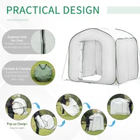 Outsunny 7' x 7' x 7' Pop Up Mini Greenhouse with Side Arc Door & Portable Zipper Bag for Plants Outdoor, PE Cover(m-5)