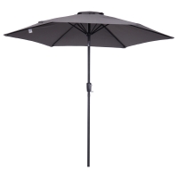 Outsunny 2.7M Patio Tilt Umbrella Sun Parasol Outdoor Garden Sun Shade Aluminium Frame with Crank（Grey）