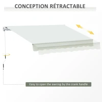 Outsunny 10' x 8' Manual Retractable Sun Shade Patio Awning(m-9)