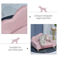 PawHut Lovely Modern Pet Sofa for Cat or Small-sized Dog with Triangular Ingot Back and Soft Cushion, Pink(m-6)