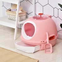 PawHut Cat Litter Box With Litter Scoop, Drawer-Type Easy To Clean, Skylight, Light And Easy To Move(m-2)