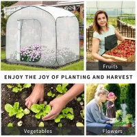 Outsunny 7' x 7' x 7' Pop Up Mini Greenhouse with Side Arc Door & Portable Zipper Bag for Plants Outdoor, PE Cover(m-7)