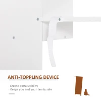 HOMCOM 6-Tier MDF Modern Bookshelf Floor Standing Home Office Storage Furniture Shelving White(m-4)