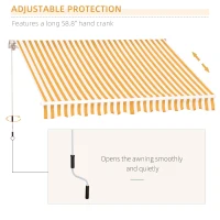 Outsunny 10' x 8' Manual Retractable Sun Shade Patio Awning(m-5)