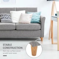 HOMCOM Double Seat Sofa 2 Seater Compact Loveseat Couch Linen Upholstery Armrest Living Room Furniture(m-4)