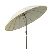 Outsunny Ф270cm Sun Umbrella Patio Umbrella Outdoor Market Table Umbrella with Push Button Tilt Crank and 18 Sturdy Ribs for Garden Lawn Backyard Pool