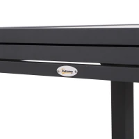 Outsunny 160cm Extendable Garden Dining Table Four Persons Tempered Glass Top Indoor Outdoor(m-8)