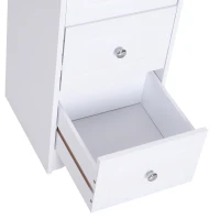 HOMCOM Wooden Three Drawers Storage Unit Floor Cabinet Bathroom Organiser Carved Bar White(m-4)