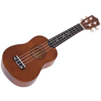 HOMCOM Portable 21 Inch Birch Wood Ukulele, 53L x 17.5W x 6.2Hcm-Brown(m-1)