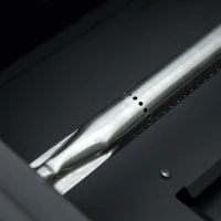 Outsunny Tabletop Gas Grill BBQ with 2 Burners Mobile Grill Cart Grill Net Small Outdoor Table Gas Grill Picnic with Pressure Reducer Hose Stainless Steel Black 55 x 46.5 x 41 cm(m-6)