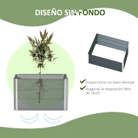 Outsunny Arriate Alto de Jardín de Acero Incluye Guantes Huerto Urbano Jardinera Macetero Rectangular para Cultivos Plantas Flores para Terraza Balcón 66x47x40 cm Verde(m-4)