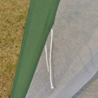 Outsunny Carpa Pabellón de Jardín 3x3x2,45m Carpa con Mosquitero Exterior Gazebo de Acero Poliéster al Aire Libre Color Beige(m-5)