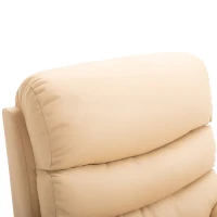 HOMCOM Poltrona Relax Reclinabile con Con Finitura Elegante in Ecopelle e Imbottitura in Spugna ad Alta Densità, 81x90x105cm, Beige(m-9)