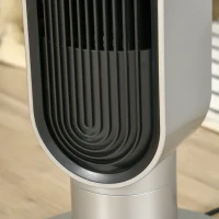 HOMCOM 39" Anion Freestanding Tower Fan Cooling for Bedroom with Oscillating, 3 Speeds, 3 Modes, 12h Timer, LED Sensor Panel, Remote Controller, 60W, Silver(m-10)
