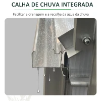 Outsunny Estufa de Jardim de Policarbonato e Alumínio Estufa de Exterior com Porta Corredeira e 2 Clarobóias para Cultivo de Plantas Sementes 190x375x199cm Transparente(m-7)