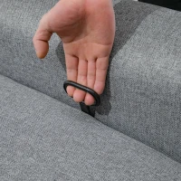 HOMCOM Relaxstoel ligstoel tv-stoel eenpersoonsbank kantelbaar 150° linnen touch grijs(m-8)