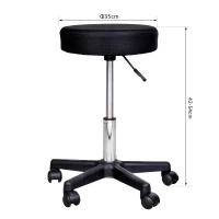 HomCom Sgabello Girevole in Tessuto di Maglia Altezza Regolabile, nero/rosso/bianco(m-3)