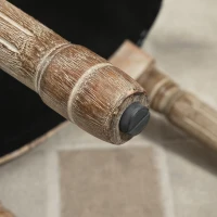 HOMCOM Set 2 Sedie per Soggiorno o Sala da Pranzo Stile Classico Rétro in Legno e Lino con Schienale Medaglione Bianco Avorio(m-8)