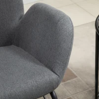 HOMCOM Sedia a Dondolo Moderna Imbottita in Metallo e Tessuto per Soggiorno e Salotto, 65x80x88cm, Grigio(m-8)