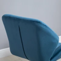 HOMCOM Set di 2 Sgabelli da Bar Alti in Velluto Imbottiti con Altezza Regolabile, Sgabelli Cucina Girevoli con Schienale e Poggiapiedi, 57x58x97-117cm Blu(m-9)