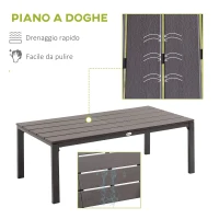 Outsunny Salotto da Giardino Set 4 Pz con Divano da Esterno, Poltrone e Tavolino, Acciaio e Legno, Marrone(m-6)