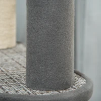 PawHut Albero Tiragraffi per Gatti con Lettino, Tunnel, Pali in Sisal e Palline, 49x49x130cm(m-9)