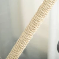 PawHut Albero Tiragraffi per Gatti con Lettino, Tunnel, Pali in Sisal e Palline, 49x49x130cm(m-8)