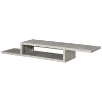 HOMCOM Mueble de TV Mesa Flotante para Televisión hasta 60 Pulgadas en la Pared con 2 Estantes Madera Efecto Cemento 152,4x29,8x21 cm Gris(m-1)