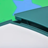 HOMCOM Tavolino per Bambini con Sedia e Vani Contenitore, Gioco Educativo Età 2-5 Anni, ABS e PP Atossici, Giallo e Verde(m-8)