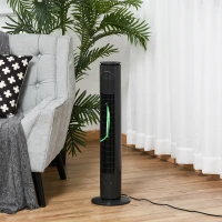 HOMCOM 30'' Freestanding Tower Fan, 3 Speed 3 Mode, 10h Timer, 70 Degree Oscillation, LED Light, 5M Remote Controller, Dark Grey(m-11)