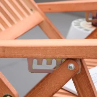 Outsunny Outdoor Garden Folding Dining Chair Patio Armchair Acacia Wood 5-Position Adjustable Recliner Reclining Seat(m-9)