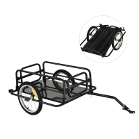 HOMCOM Przyczepka rowerowa 40 kg, Wózek transportowy, Czarny, Stal, 139 x 71,5 x 49 cm