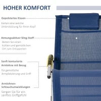 Outsunny tuinstoel met schommelfunctie, blauw, 65 x 144 x 83 cm(m-5)