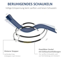 Outsunny tuinstoel met schommelfunctie, blauw, 65 x 144 x 83 cm(m-4)
