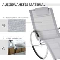 Outsunny fotel bujany ogród krzesło bujane z zagłówkiem huśtawka fotel ogrodowy metal siatka kolor jasnoszary 65 x 144 x 83 cm | Aosom(m-6)