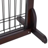 PawHut Free Standing Dog Gate, Adjustable 61 -103 (cm) Indoor Barrier, Flexible Pet Fence, Secure Separation Guard, with Support Feet, for small dog, Brown(m-5)