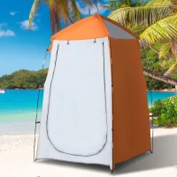 Outsunny Tenda de Duche Campismo Portátil UV+25 Tenda de Privacidade para Casa de Banho Trocador com Janela Bolso e Bolsa de Transporte 123x121x98cm Laranja(m-2)