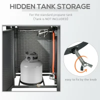 Outsunny Square Propane Gas Fire Pit Table, 40000 BTU Rattan Smokeless Firepit Patio Heater with Protective Cover, Lava Rocks and Lid, 71cm x 71cm x 62cm, Black(m-5)