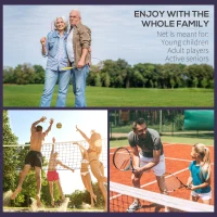 HOMCOM Plasa de Tenis si Badminton Portabila cu Inaltime Reglabila, Plasa de Volei cu Geanta de Transport, 510x102x107/120/155cm, Rosu si Negru(m-7)