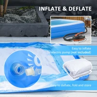 Outsunny Piscina Gonflabila Dreptunghiulara pentru 1-2 Adulti din PVC, 262x176x56cm, Albastru(m-6)