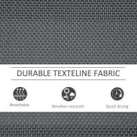 Outsunny Banca Balansoar de Gradina cu 3 Locuri din Metal si tesatura Tip Plasa Respirabila, 147x70x85 cm, Gri(m-7)