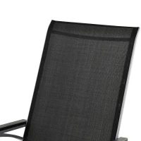 Outsunny Rocking Chair Sun Lounger Garden Seat Patio High Back Texteline Black(m-7)