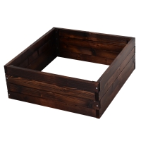 Outsunny verhoogd bed plantenbak groentebed kruidenbed massief hout donkerbruin