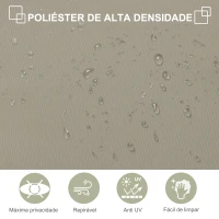 Outsunny Toldo Lateral Retrátil para Terraço Pátio ou Jardim Toldo de Privacidade para Exterior Dobrável 300x180cm Bege(m-6)